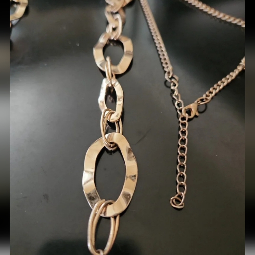 Long Goldtone Chain Necklace